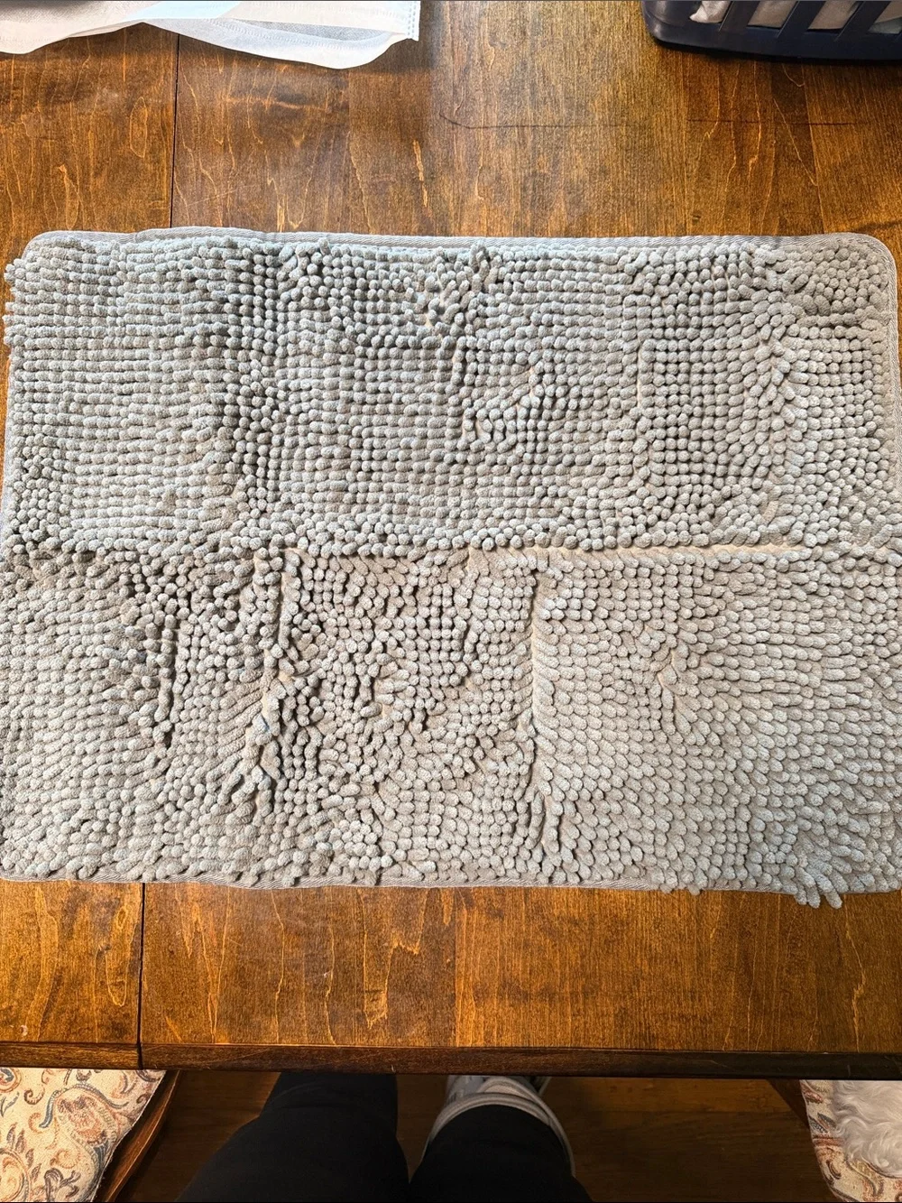 Ultra-Soft Chenille Bath Mat in Light Gray 24x17